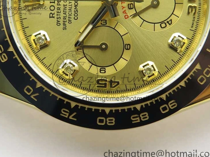 0412 Daytona 116518 Noob 1:1 Best Edition YG Plated 904L SS Case Goid Diamonds Dial on Black Rubber Strap SA4130 V4 (Free Extra Strap) Versatile 2587